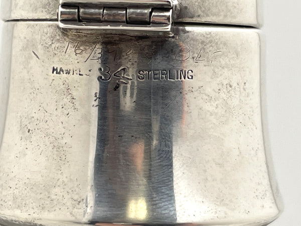 Hawkes Sterling Silver & Etched Glass Bar Decanter in Art Deco Style