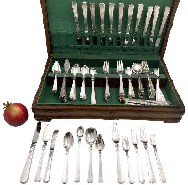 J. Andersen Danish 156-Piece Sterling Silver Flatware Set Mid-Century Modern