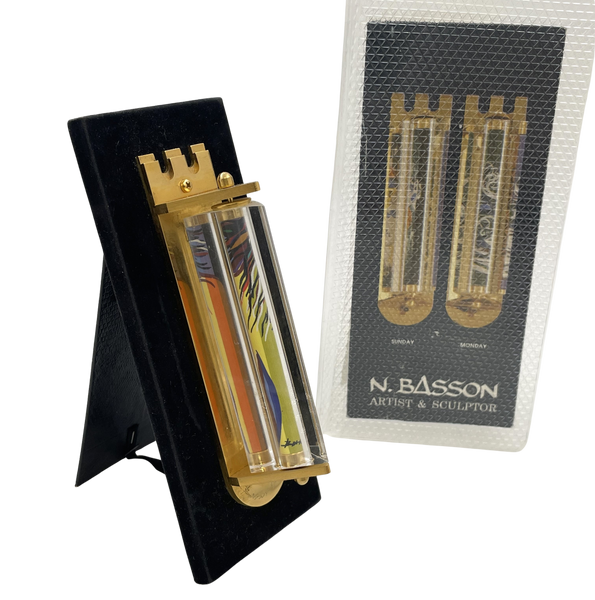 Noam Basson Artistic Glass Limited Edition Mezuzah on Felt