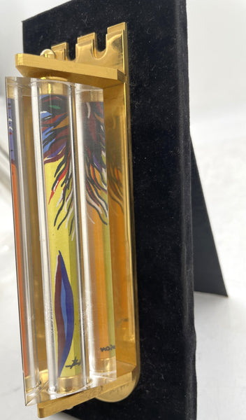 Noam Basson Artistic Glass Limited Edition Mezuzah on Felt