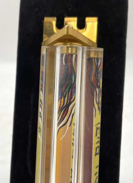 Noam Basson Artistic Glass Limited Edition Mezuzah on Felt