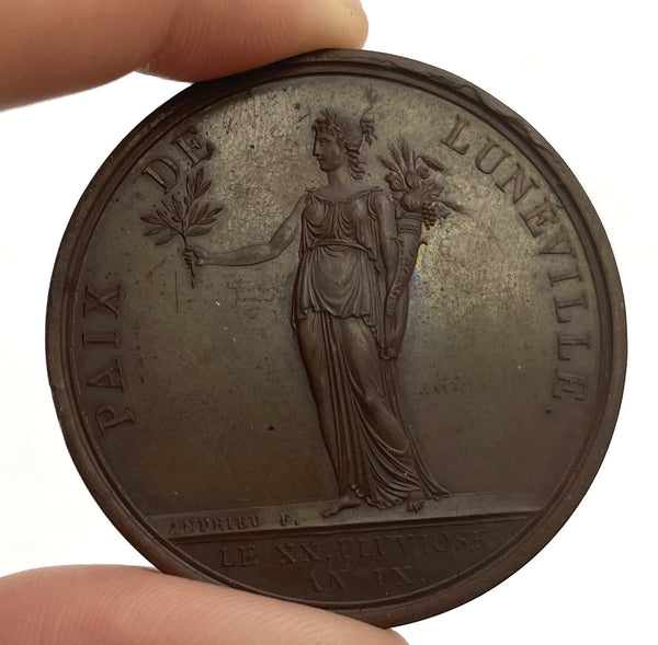 Napoleon First Consul Bronze Medal Coin Luneville Peace 1801