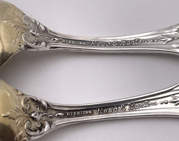 Reed & Barton Pair of Sterling Silver Salt Spoons in Francis I Pattern
