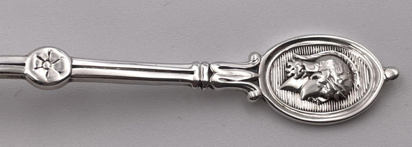 J. E. Caldwell & Co. Sterling Silver Salt Spoon in Medallion Pattern