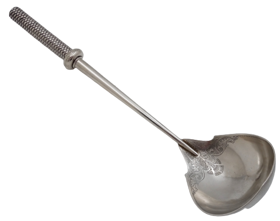 Rare Gorham Sterling Silver Monumental 14'' 19th Century Soup / Punch Ladle