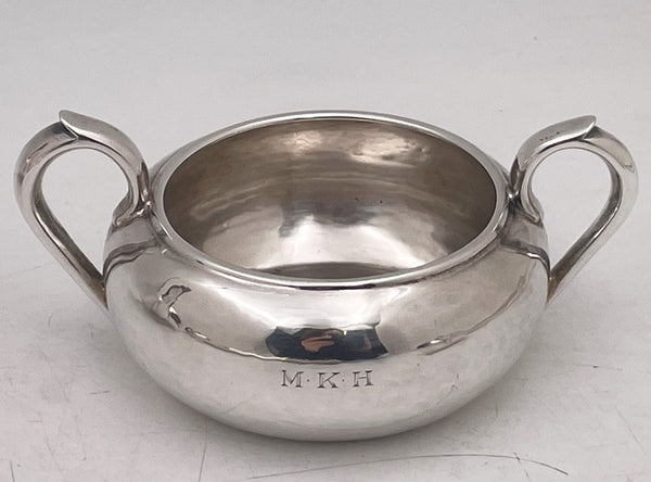 McAuliffe & Handley Sterling Silver 4-Piece Tea Service in Arts & Crafts Style with Tray