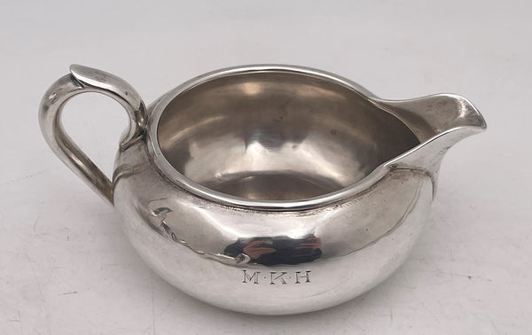 McAuliffe & Handley Sterling Silver 4-Piece Tea Service in Arts & Crafts Style with Tray