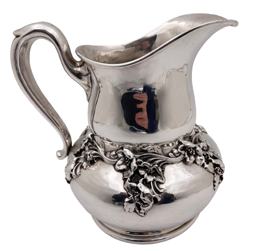 Woodside Sterling Silver Water Pitcher/ Ewer in Art Nouveau Style from Early 20th Century