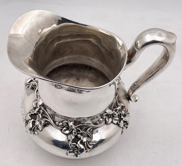 Woodside Sterling Silver Water Pitcher/ Ewer in Art Nouveau Style from Early 20th Century