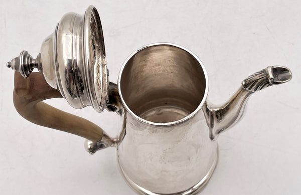 English Georgian Sterling Silver Coffee Pot from Late 18th/ Early 19th Century