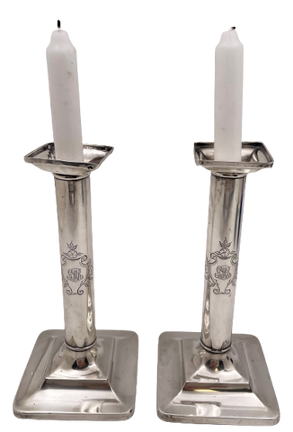 Pair of Tiffany & Co. Sterling Silver Candlesticks from 1903