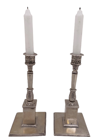 Pair of 18th Century European Silver Candlesticks