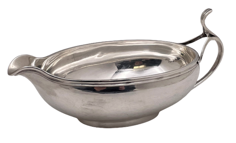 Swiss Sterling Silver Gravy Sauce Boat in Mid-Century Modern Style