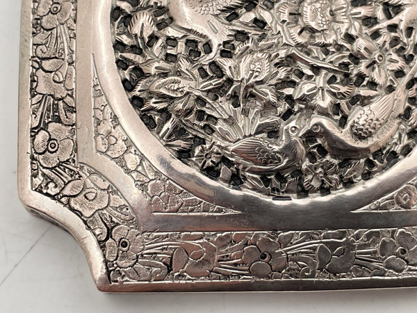 Chinese Silver Box with Bird and Floral Motifs