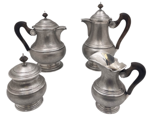 Rare Mario Buccellati Sterling Silver 4-Piece Tea & Coffee Set with Satin Finish