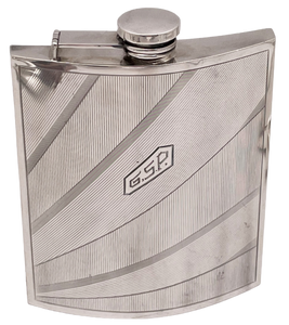 Watrous for International Sterling Silver Early 20th Century Flask in Art Deco Style