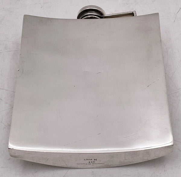 Watrous for International Sterling Silver Early 20th Century Flask in Art Deco Style