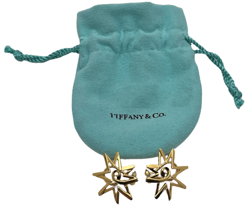 Tiffany & Co. by Paloma Picasso 18k Gold Rare Starburst Earrings