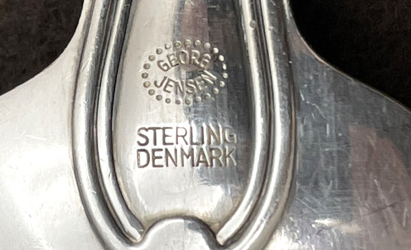 Georg Jensen Sterling Silver 65-Piece Old Danish Flatware Set for 8 Mid-Century Modern