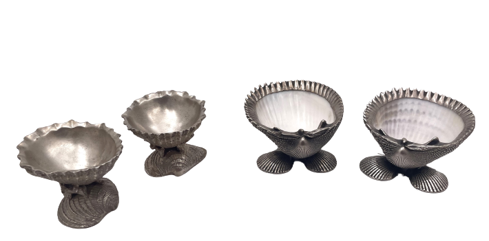 Assorted Nautilus Sterling Silver Set of 4 Shells