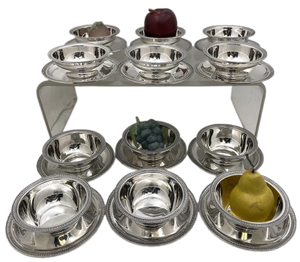 Ricci Italian Silver Set of 24 Dessert Compote Bowls & Underplates