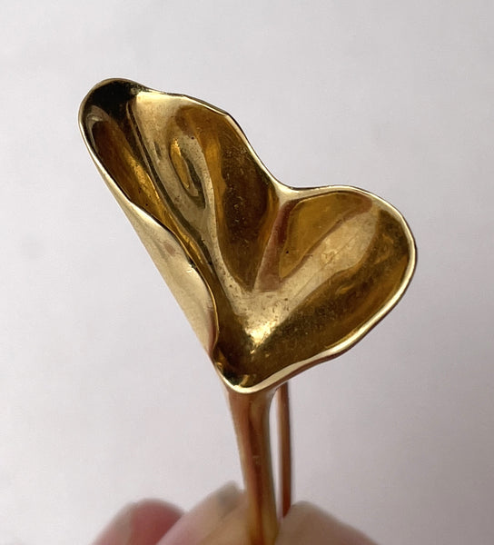 Tiffany & Co. by A. Cummings 18k Yellow Gold Gingko Leaf Brooch Pin