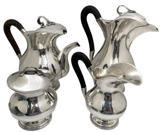 Buccellati Sterling Silver Hand Hammered 4-Piece Tea & Coffee Set