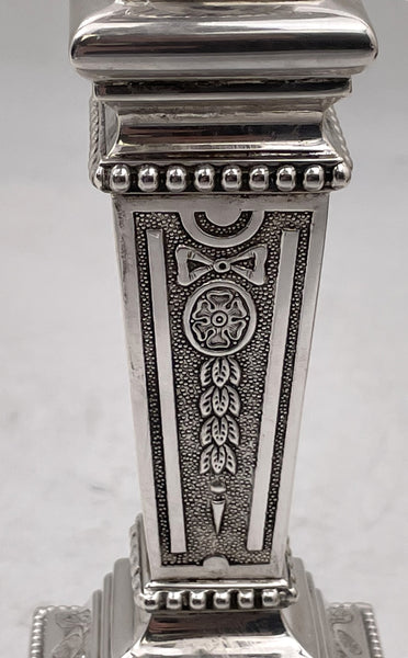 Pair of Portuguese Silver 5-Light Candelabra with Ornate Motifs