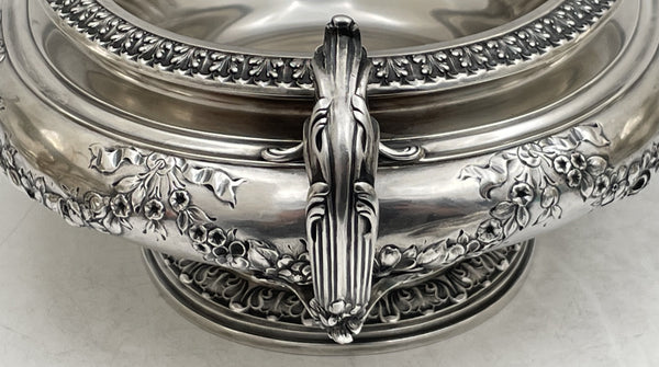 Gorham Sterling Silver 1898 Two-Handled Tureen/ Covered Bowl in Art Nouveau Style