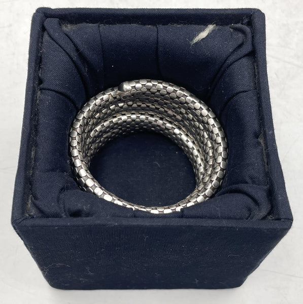John Hardy Sterling Silver 4-Coil Dot Flex Wrap Bracelet in Original Box