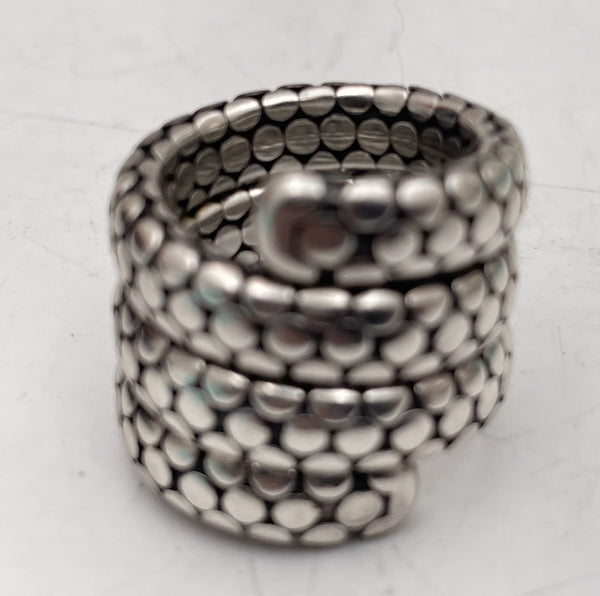 John Hardy Sterling Silver 3-Coil Dot Flex Wrap Ring