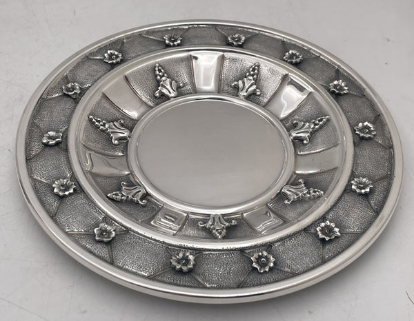Buccellati Style Italian Sterling Silver Kiddush Cup & Saucer for Shabbat / Pesach