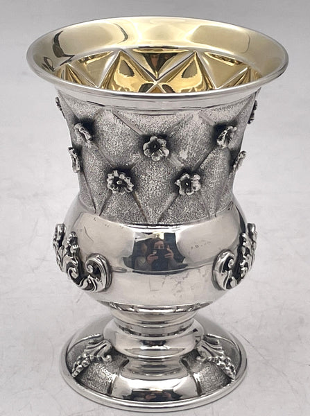 Buccellati Style Italian Sterling Silver Kiddush Cup & Saucer for Shabbat / Pesach