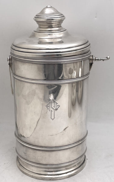 Lebkuecher (for Cartier/ Tiffany?) Sterling Silver Ice Bucket in Art Deco Style