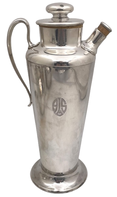 Meriden for International Sterling Silver Cocktail Shaker in Mid-Century Modern Style