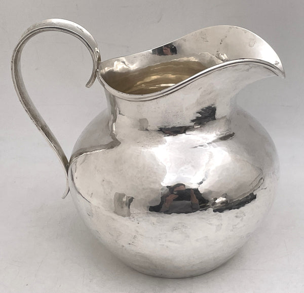 Kalo Sterling Silver Hand Wrought/ Hammered Pitcher Jug in Arts & Crafts Style