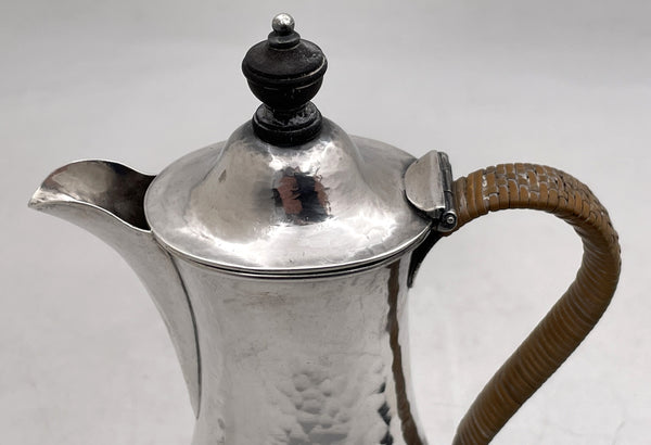 Crichton English Sterling Silver Hammered 1896 Coffee Pot in Arts & Crafts Style