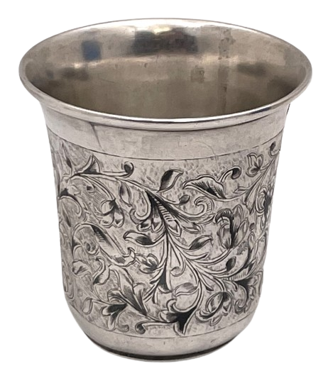 Russian 0.84 Silver 1848 Kiddush Cup with Niello