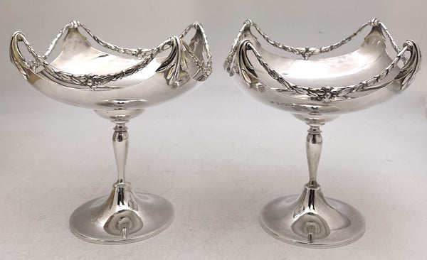 Pair of Goldsmiths & Silversmiths Sterling Silver 1910 Compotes or Footed Bowls