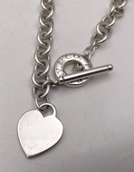 Tiffany & Co. Sterling Silver Choker Necklace with Heart Tag