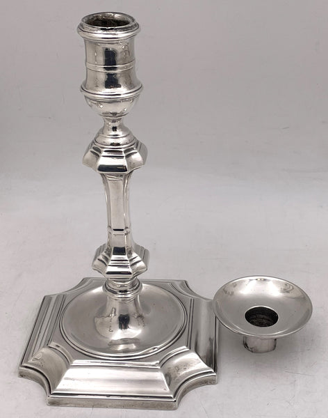 Crichton & Co. Set of 4 English Sterling Silver 1924 Candlesticks in Art Deco Style
