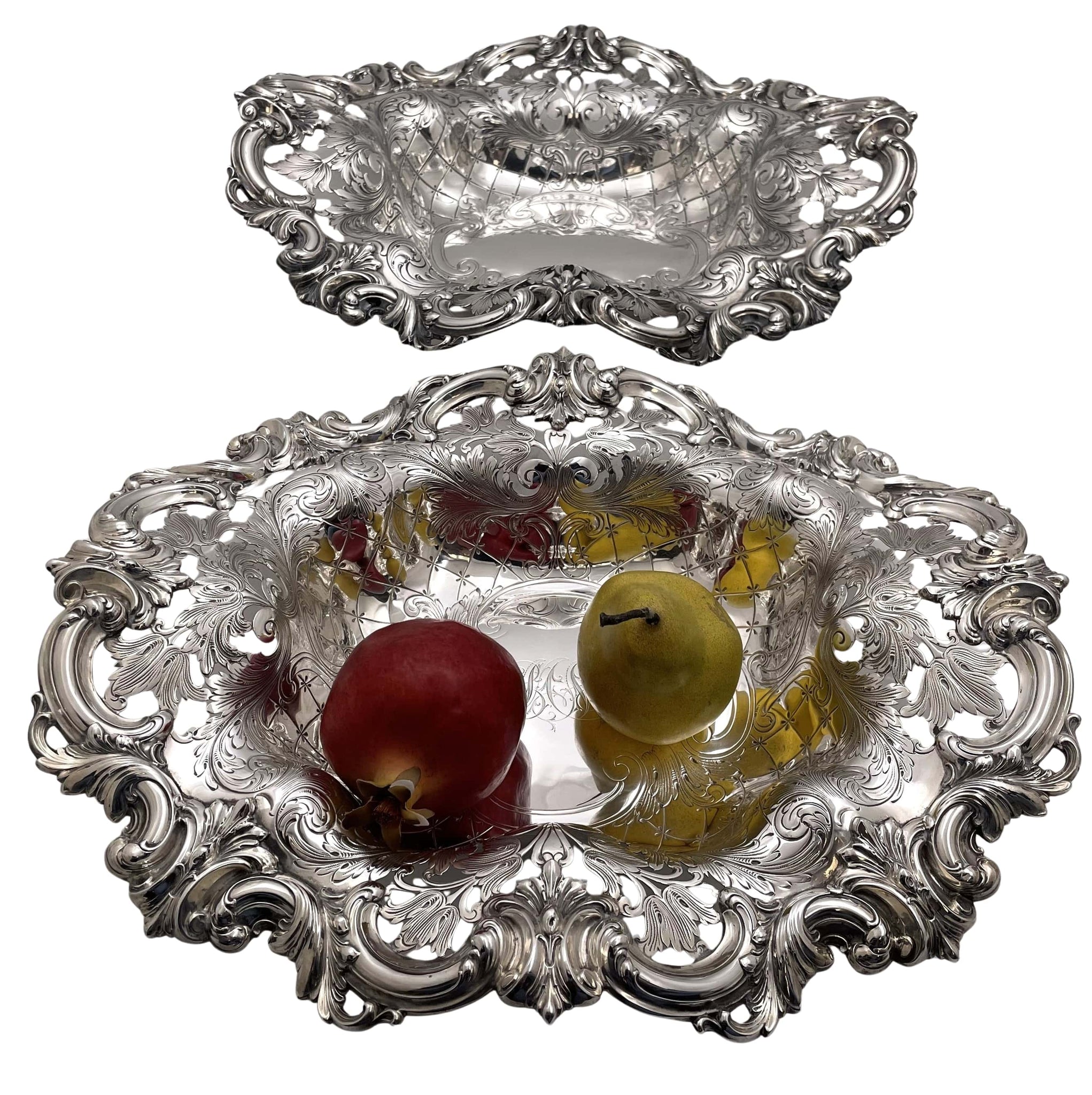Pair of Frank Smith Sterling Silver Bowls in Art Nouveau Style from Early 20th Century