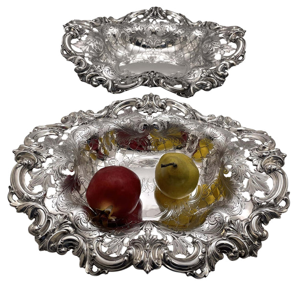 Pair of Frank Smith Sterling Silver Bowls in Art Nouveau Style from Early 20th Century