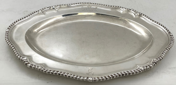 William Holmes Sterling Silver 1785 Georgian Platter / Tray with Crest & Provenance of JP Morgan Family