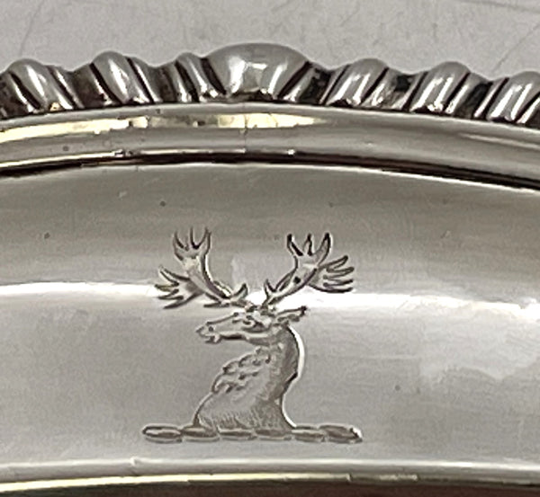 William Holmes Sterling Silver 1785 Georgian Platter / Tray with Crest & Provenance of JP Morgan Family