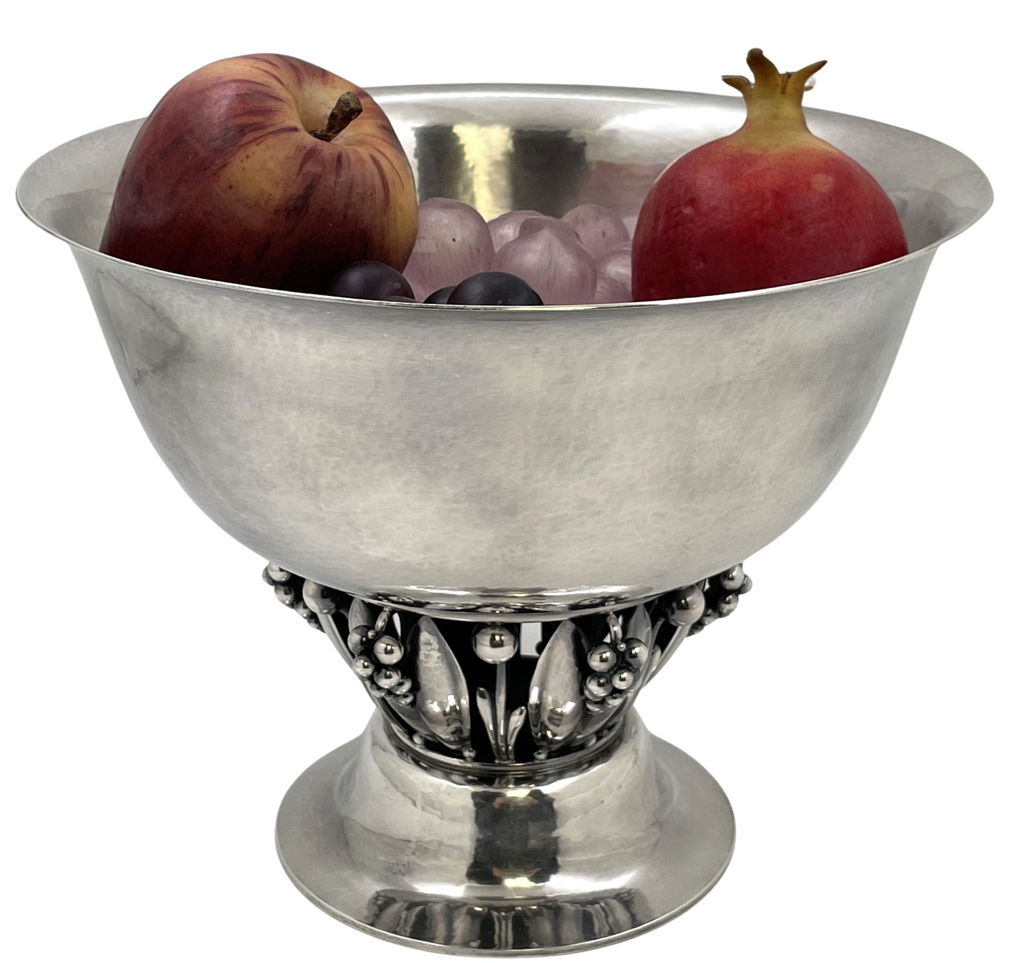 Georg Jensen Sterling Silver Hammered Centerpiece Bowl #197C in Art Nouveau Style