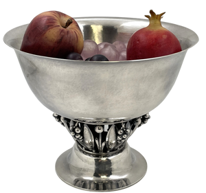 Georg Jensen Sterling Silver Hammered Centerpiece Bowl #197C in Art Nouveau Style