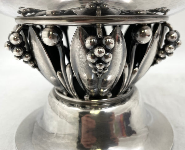 Georg Jensen Sterling Silver Hammered Centerpiece Bowl #197C in Art Nouveau Style