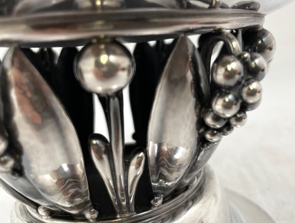 Georg Jensen Sterling Silver Hammered Centerpiece Bowl #197C in Art Nouveau Style