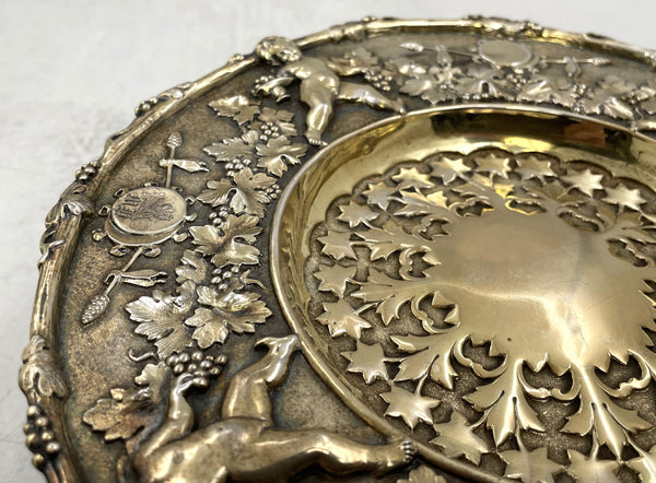 Pair of Fox 1848 English Gilt Sterling Silver Victorian Tazzas/ Compote Stands